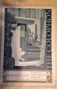 The Colophon New Series Summer 1935 by Elmer Adler, Alfred Standford, John T. Winterich (editors); Sherwood Anderson, Randolph G. Adams, Oscar Wegellin, Robert M. Smith, Edward G. Fletcher, David A. Randall, F. W. Reed, Burton Stevenson, Louis Henry Cohn, F. B. Adams Jr, et al - 1935