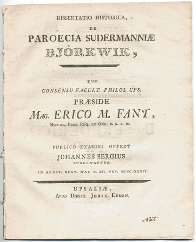 De paroecia Sudermanniæ Björkwik. A.a.