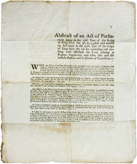 Abstract of an Act of Parliament Made in the 32d Year of the Reign.. by Broadside; Rogues and Vagabonds; Great Britain - 1791 - from The Lawbook Exchange Ltd (SKU: 71354)