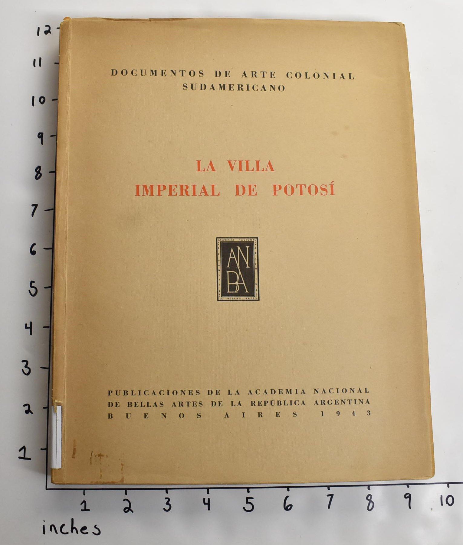 Documentos de Arte Colonial Sudamericano, Cuaderno