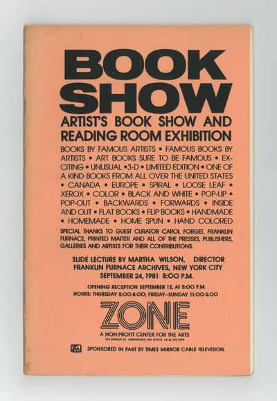 Unpaginated. 8vo, pink printed wrappers, staple-bound. Springfield, MA: 1981. Scarce exhibition cata...