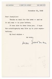 Typed Note, signed, to "Joesphine" [Herbst?], dated November 25, 1945