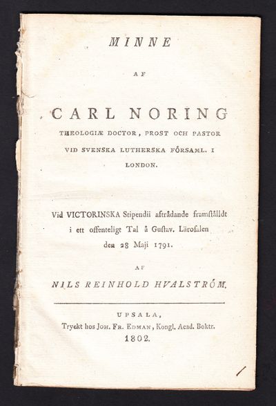Minne af Carl Noring theologiæ doctor, prost och…