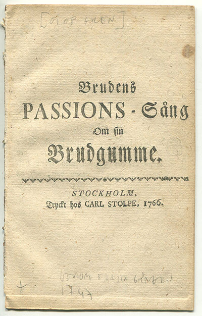 Brudens passions-sång om sin brudgumme.