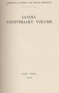SAADIA ANNIVERSARY VOLUME.