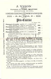 cover of Remèdes Ëlectro-Homoeopathiques... Prix-Courant