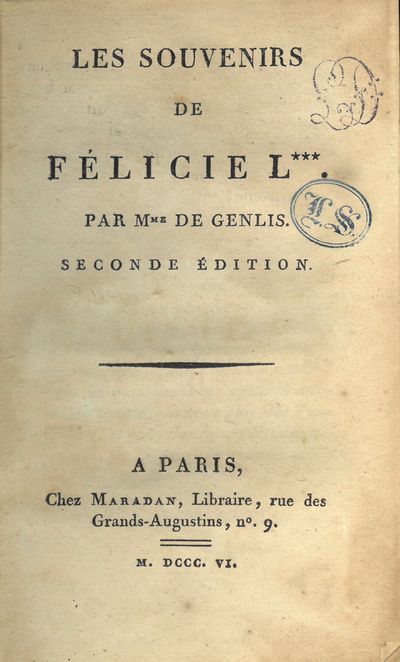 Les souvenirs de Félicie L***. Par (...). Seconde édition. (photo 2)