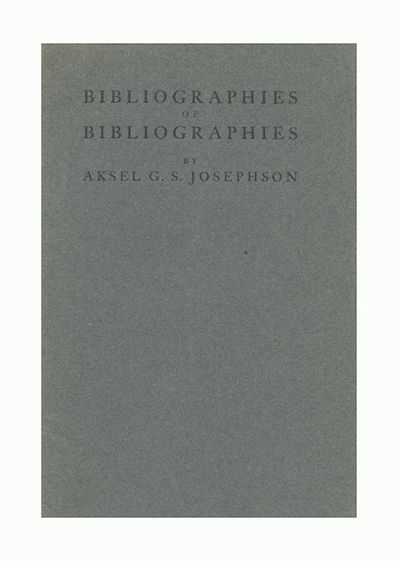Bibliographies of bibliographies chronologically…