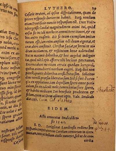 Epistolarum Philippi Melanthonis liber primus. Editus a Casparo Peucero. + Alter libellus epistolarum Philippi Melanthonis. Editus Witebergæ. (photo 4)