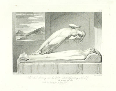 The Soul hovering over the Body reluctantly parting with Life": in The Grave