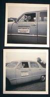 2 Circa Early 1950s Photographs of Patchogue High School Driver Training Car Dual Control Courtesy of Patchogue Motors
