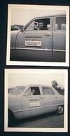 2 Circa Early 1950s Photographs of Patchogue High School Driver Training Car  Dual Control Courtesy of Patchogue Motors