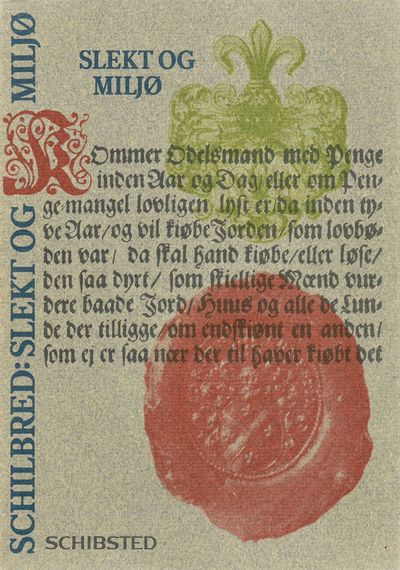 Slekt og miljø. Nøkkel til slektsforskning.…