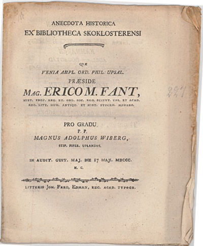 Anecdota historica ex bibliotheca Skoklosterensi.…