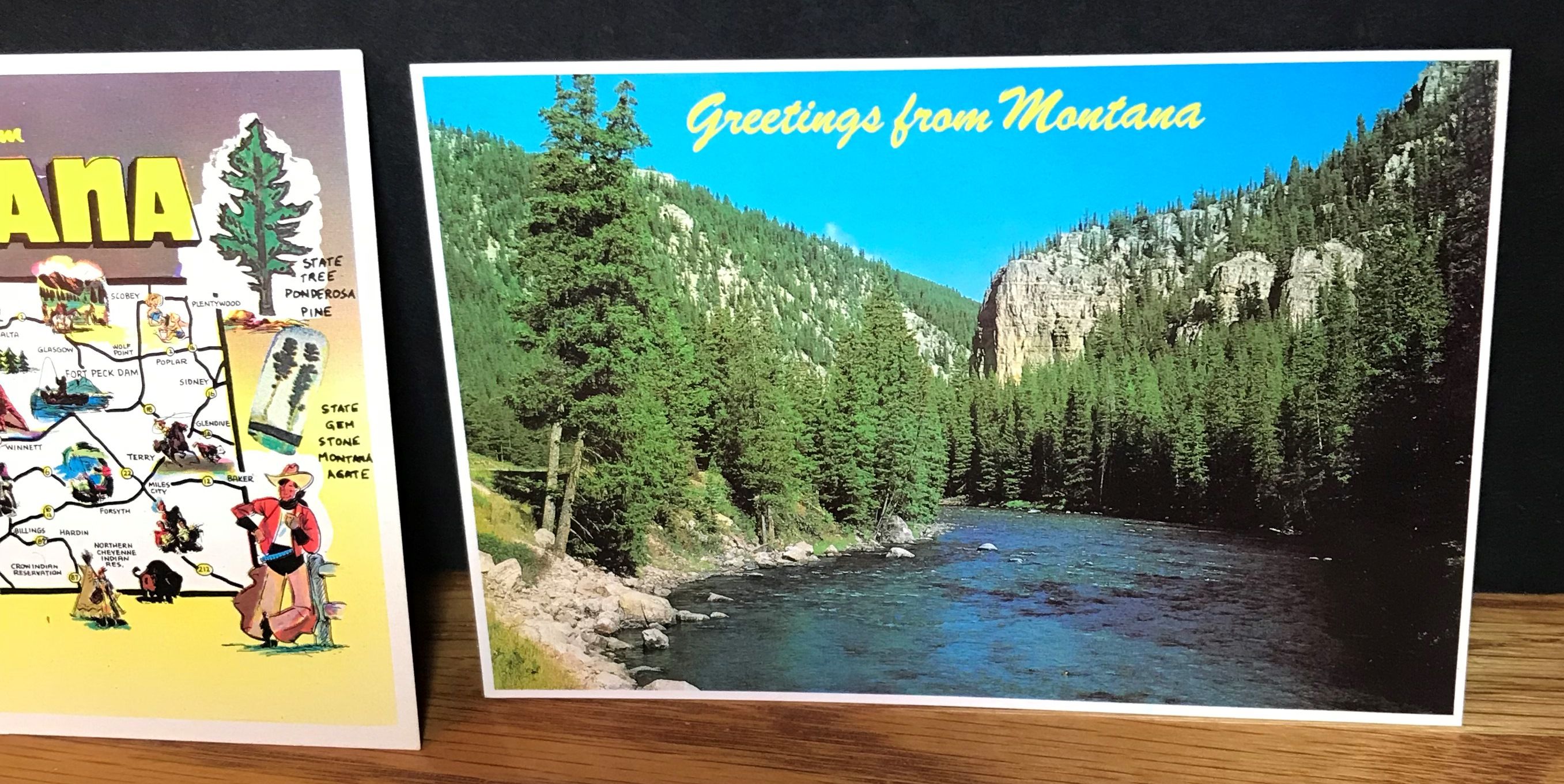 Lot of 4 Montana Postcards Billings Big Sky Old Faithful Unposted