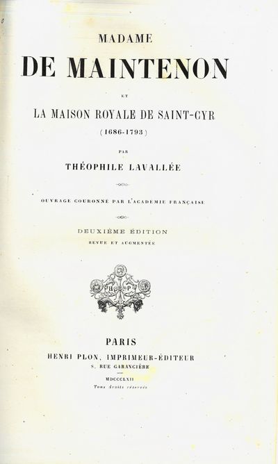 Madame de Maintenon et la maison royale de…