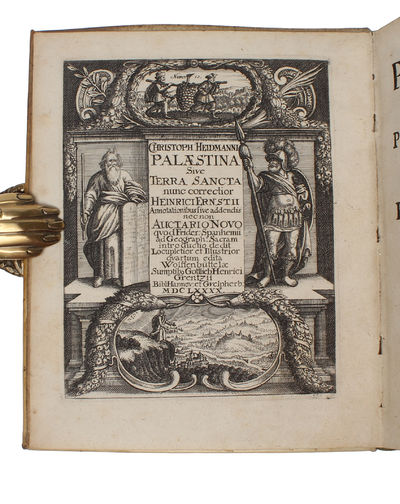 Palaestina, sive Terra Sancta, paucis capitibus distincte ordineque congruo explicata. Ex autographo auctoris ipso correcta et Henrici ernstii addendis sive annotationibus illustrata, nunc demum auctario Spanhemanio Iocupletior & quartum edita. - [EARLY WORK ON PALESTINE] (photo 3)