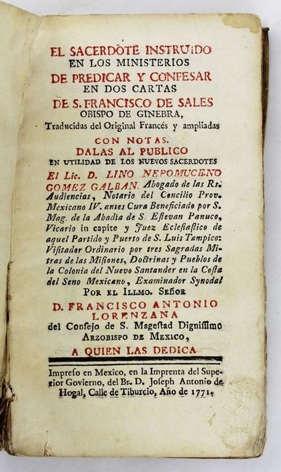El Sacerdote Instruido en los Ministerios de Predicar y Confesar en Dos Cartas de S. Francisco de Sales Obispo de Ginebra..