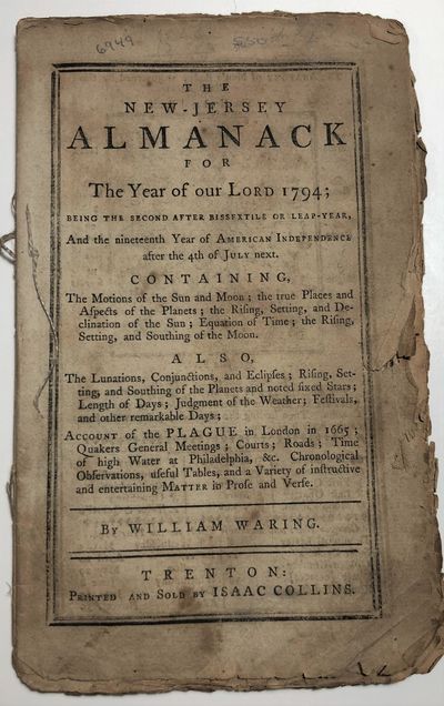NEW-JERSEY ALMANACK for ... 1794