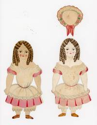 Two Near Identical Handmade Watercolor Paper Dolls - One made in 1856, the other 1905