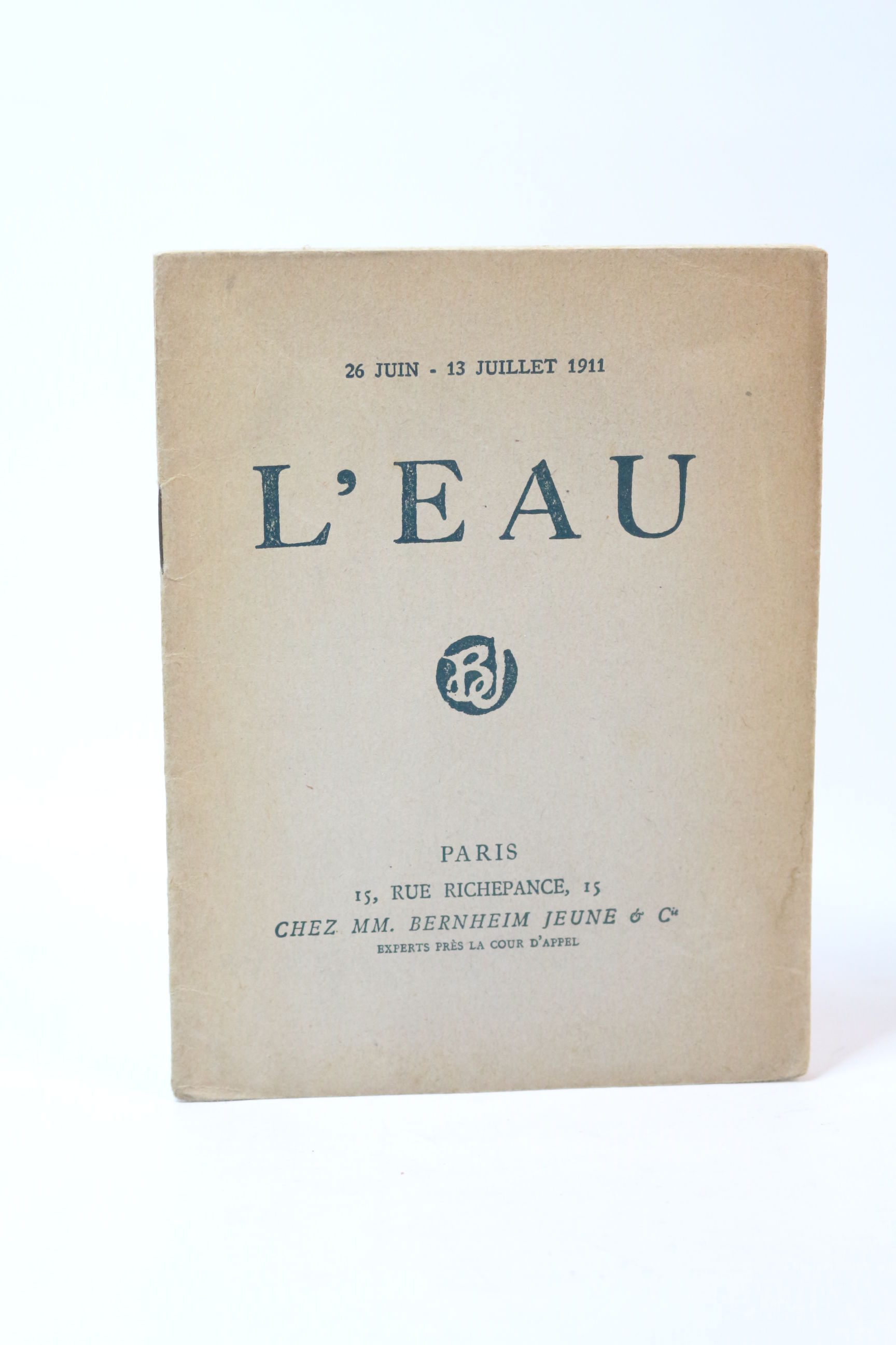 L Eau Catalogue De L Exposition Consacree A L Eau A La Galerie Georges Bernheim Jeune Du 26 Juin Au 13 Juillet 1911 By Cezanne Paul Degas Edgar Daumier Honore Bonnard