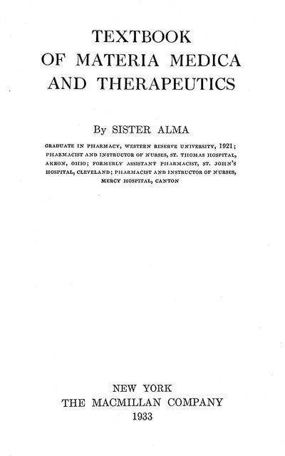 Textbook of Materia Medica and Therapeutics