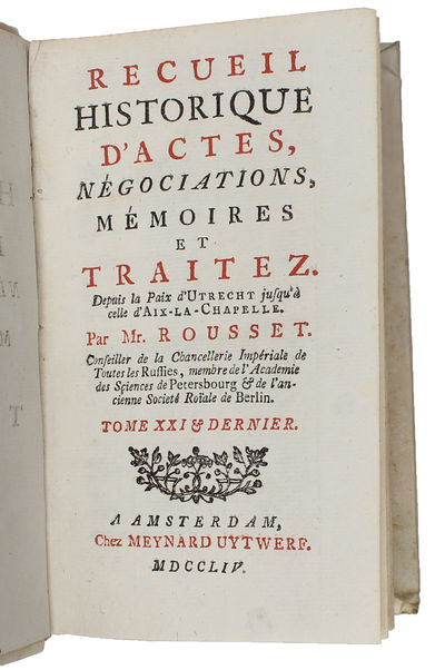 Recueil Historique d'Actes, Negociations, Mémoires, et Traitez. 21 vols + 2 supplement vols. (photo 16)