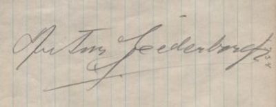 AUTOGRAF - ARTUR CEDERBORGH (1885-1961).