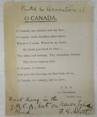 O Canada by SCOTT, Frederick George - 1915