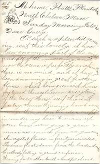 image of February 5, 1865 Correspondence Letter from Pratt's Plantation, N. Chelsea, MA - 4 Pages Single Sheet.