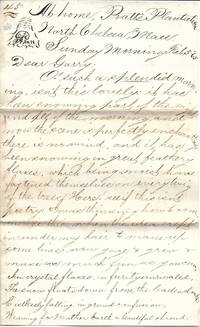 February 5, 1865 Correspondence Letter from Pratt&#039;s Plantation, N. Chelsea, MA  - 4 Pages Single Sheet. de Pratt - Feb. 5, 1865