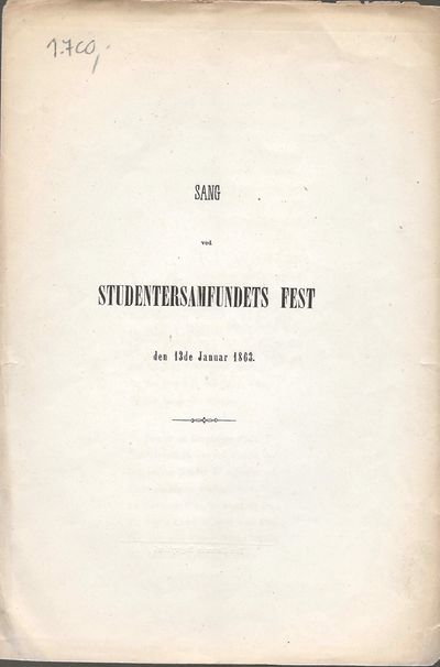 Sang ved Studentersamfundets Fest den 13de Januar…