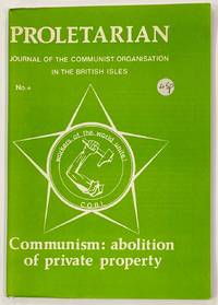 cover of Proletarian. Journal of the Communist Organisation in the British Isles. No. 4