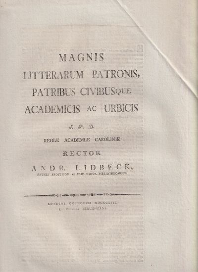 Magnis litterarum patronis, patribus civibusque…