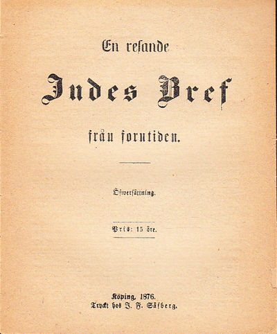 En resande judes bref från forntiden.…