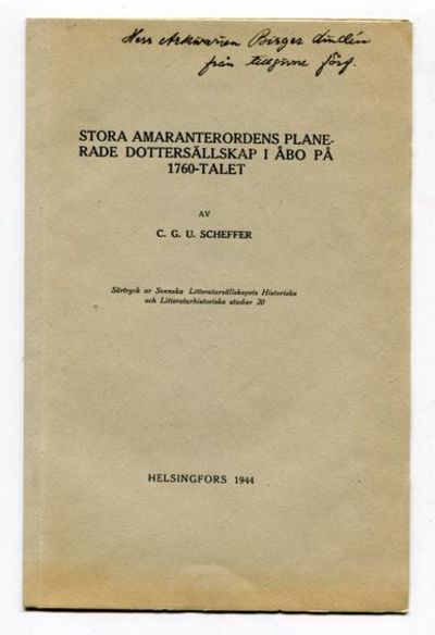 Stora Amaranterordens planerade dottersällskap i…