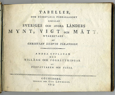 Tabeller, som föreställa förhållandet emellan…