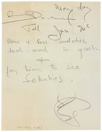 Autograph Note Signed from Ezra Pound to fellow poet Dachine Rainer; TLS from Rainer to Jackson Mac Low to verso [Single sheet]