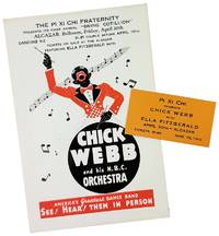 [Broadsheet] Chick Webb and his N.B.C. Orchestra Featuring Ella Fitzgerald [with ticket to Alcazar Ballroom event]
