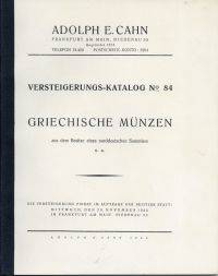 Versteigerung-Katalog 84: by Cahn, Adolph E - 1933 