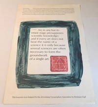 BROADSIDE designed by HERMANN ZAPF as a keepsake for the Advertising Typographers Association. Illustrated in color by Zapf with quotes from J.S. Mill and D.B. Updike.