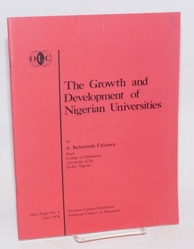 Washington: Committee, American Counclil on EducationOverseas Liaison, 1974. 41p., 8.5x11 inches, pr...