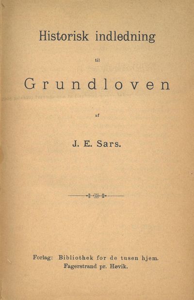 Historisk indledning til Grundloven.