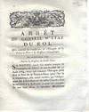 Arret Du Conseil D'Etat Du Roi, Qui Ordonne la translation de l'Entrepot de la Pointe-a-Pitre a la Basseterre-Guadeloupe. Du 28 Decembre 1786. Extrait des Registres du Conseil d'Etat.