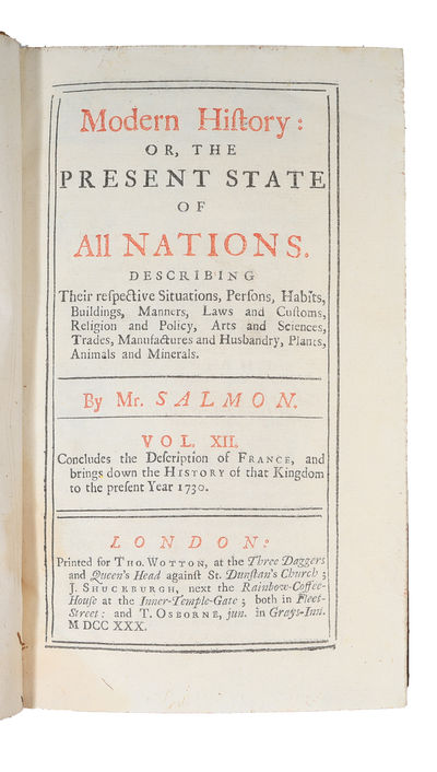 Modern History: or, the Present State of all Nations. Describing their respective Situations, Persons, Habits, Buildings (...) Vol. 12. France. (photo 2)