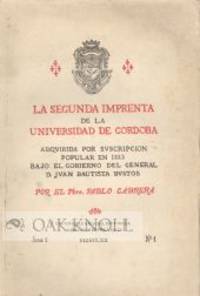 SEGUNDA IMPRENTA DE LA UNIVERSIDAD DE CORDOBA, ADQVIRIDA POR SVSCR.|LA by Cabrera, Pablo - 1930