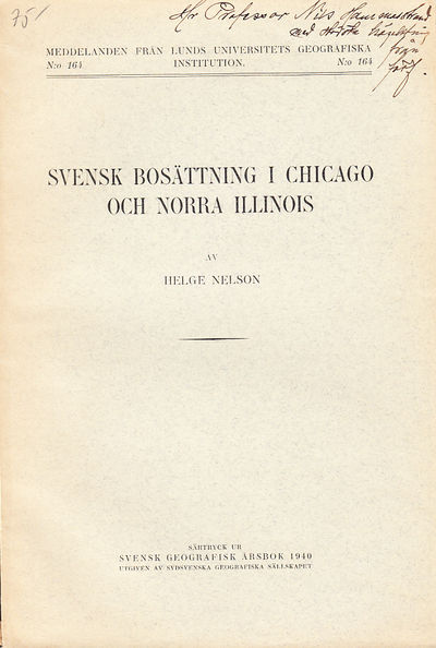 Svensk bosättning i Chicago och Norra Illinois [=…