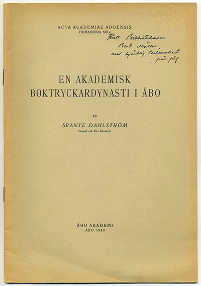 En akademisk boktryckardynasti i Åbo.