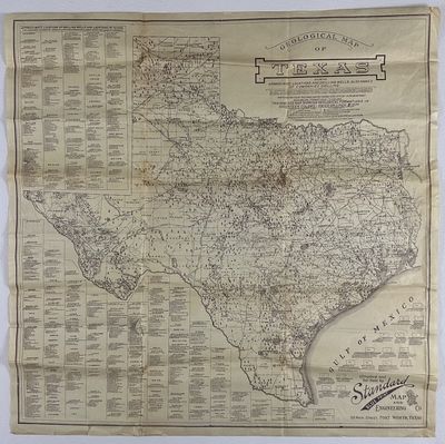 Geological Map of Texas Showing Approximate Locations and Drilling Wells, Also Names of Companies Drilling [caption title]