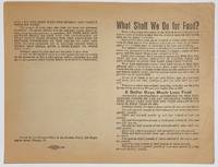 image of What shall we do for food